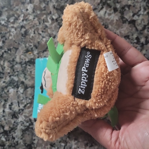 Zippy Paws Cheeky Chumz Squeaky Plush Dog Toy new w tags HULA teddy bear fabric - Picture 6 of 7